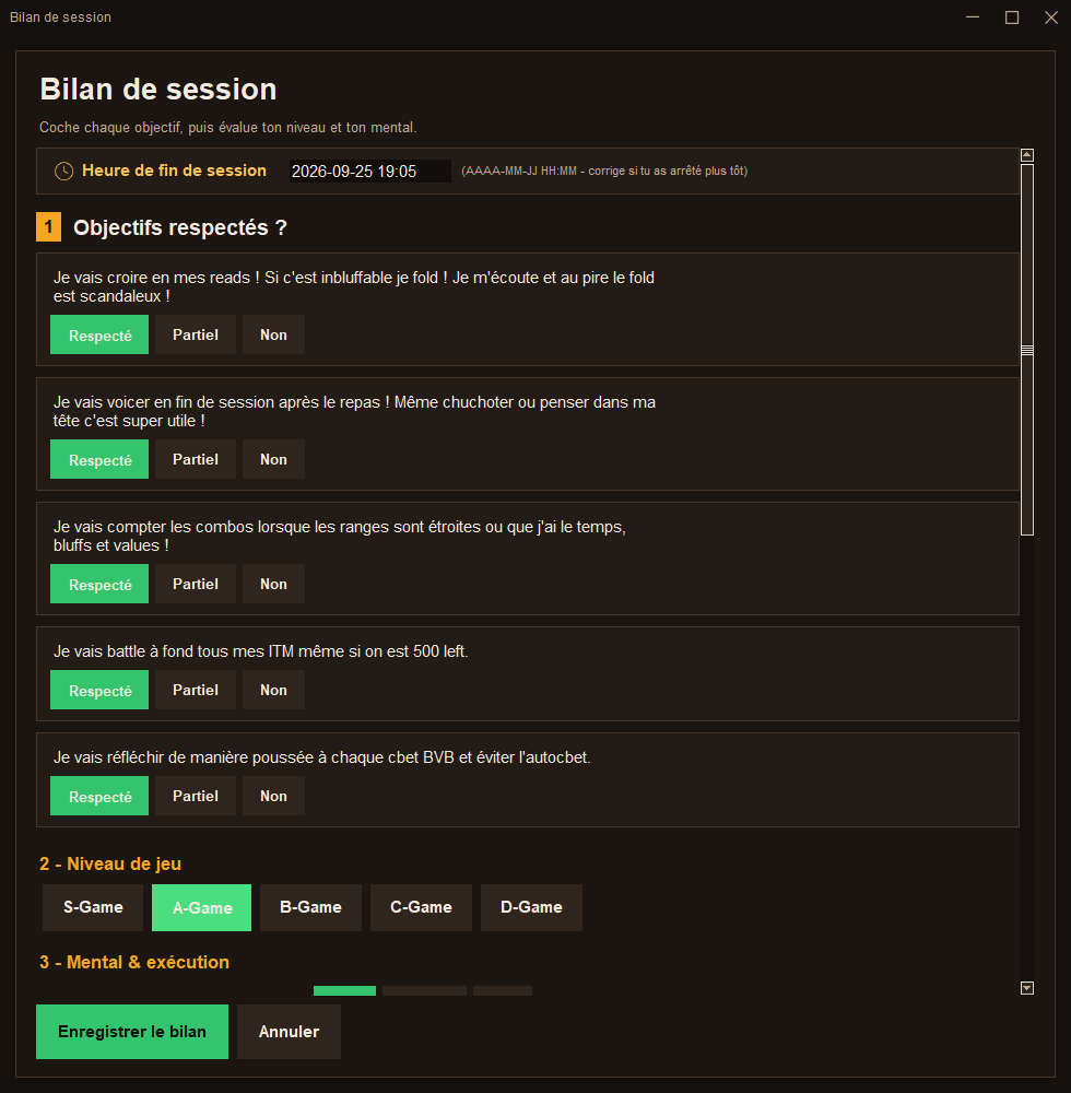 Bilan de fin de session dans Lastlonger